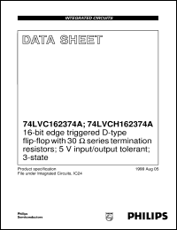 74LVCH162374ADGG datasheet: 16-bit edge triggered D-type flip-flop with 30 ohm series termination resistors; 5 V input/output tolerant; 3-state 74LVCH162374ADGG