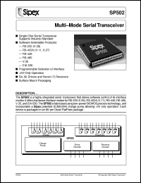 SP502CF datasheet: Multi-mode serial transceiver SP502CF