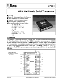 SP503CF datasheet: Multi-mode serial transceiver SP503CF