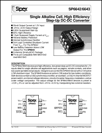 SP6243EU datasheet: Single alkaline cell,highefficiency step-up DC-DC converter SP6243EU