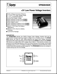 SP6828EK datasheet: +3V low power voltage inverters SP6828EK