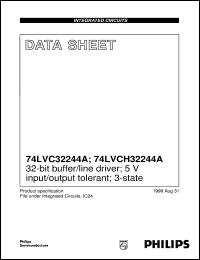 74LVCH32244A datasheet: 32-bit buffer/line driver; 5 V input/output tolerant; 3-state 74LVCH32244A