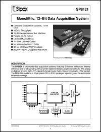 SP8121JS datasheet: Monolithic, 12-Bit aquisition system SP8121JS