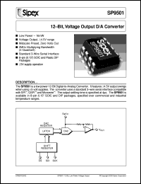 SP9501KS datasheet: 12-Bit, voltage output D/A converter SP9501KS