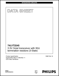 74LVT2245D datasheet: 3.3V Octal transceiver with 30termination resistors (3-State) 74LVT2245D