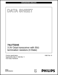 74LVT2245DB datasheet: 3.3V Octal transceiver with 30termination resistors (3-State) 74LVT2245DB