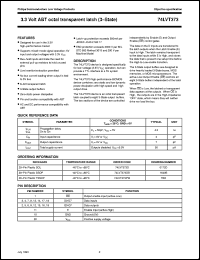 74LVT373 datasheet: 3.3 Volt ABT octal transparent latch (3State) 74LVT373