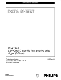 74LVT374D datasheet: 3.3V Octal D-type flip-flop; positive-edge trigger (3-State) 74LVT374D