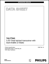74LVT543PW datasheet: 3.3V Octal latched transceiver with dual enable (3-State) 74LVT543PW