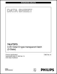 74LVT573PW datasheet: 3.3V Octal D-type transparent latch (3-State) 74LVT573PW