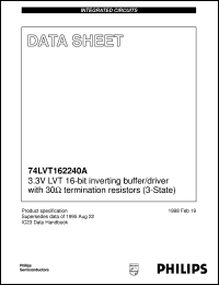 74LVT162240ADGG datasheet: 3.3V LVT 16-bit inverting buffer/driver with 30termination resistors (3-State) 74LVT162240ADGG