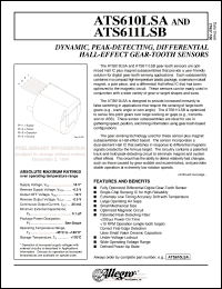ATS610LSA datasheet: Dynamic, peak-detecting,differential hall-effect gear-tooth sensors ATS610LSA