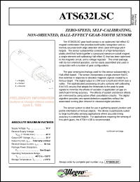 ATS632LSC datasheet: Zero-speed,self-calubrating,non-oriented hall-effect gear-tooth sensor ATS632LSC