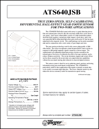 ATS640JCB datasheet: True zero-speed,self-calubrating,differetial hall-effect gear-tooth sensor for two-wire application ATS640JCB