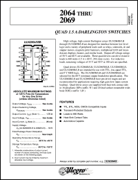 ULN2064B datasheet: Quad 1.5A darlington switches ULN2064B