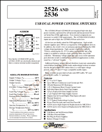 A2526EL datasheet: USB dual power control switches A2526EL