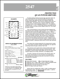 UDN2547B datasheet: Protected quad power drivers UDN2547B