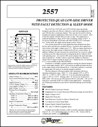 A2557SB datasheet: Protected quad low-side driver with fault detection & sleep mode A2557SB