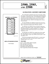 UDN2580A datasheet: 8-channel source drivers UDN2580A