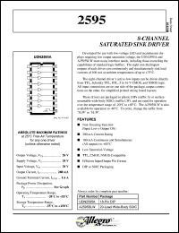 UDN2595A datasheet: 8-channel saturated sink driver UDN2595A