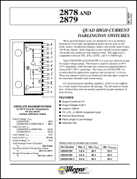 UDN2878W datasheet: Quad high-current darlington switches UDN2878W
