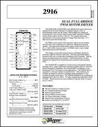 UDN2916B datasheet: Dual full-bridge PWM motor driver UDN2916B