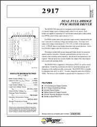 UDN2917EB datasheet: Dual full-bridge PWM motor driver UDN2917EB