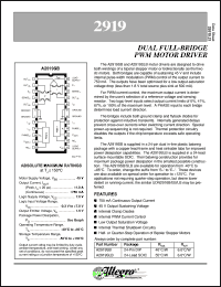 A2919SB datasheet: Dual full-bridge PWM motor driver A2919SB