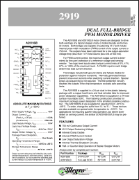 A2919ELB datasheet: Dual full-bridge PWM motor driver A2919ELB