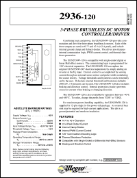 UDN2936W-120 datasheet: 3-phase brushless DC motor controller/driver UDN2936W-120