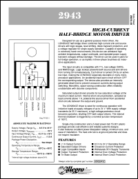 UDN2943Z datasheet: High-current half-bridge motor driver UDN2943Z