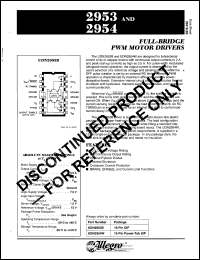 UDN2954W datasheet: Full-bridge PWM motor drivers UDN2954W