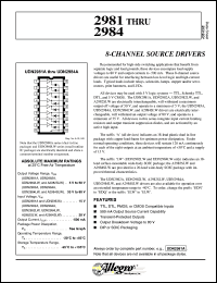 UDN2981A datasheet: 8-channel source drivers UDN2981A