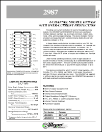 UDN2987A datasheet: 8-Channel source driver with over-current protection UDN2987A