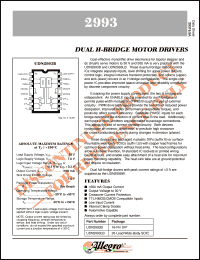 UDN2993B datasheet: Dual h-bridge motor drivers UDN2993B