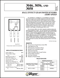 A3056EU datasheet: Hall effect gear-tooth sensors zero speed A3056EU