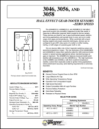 A3056LU datasheet: Hall effect gear-tooth sensors zero speed A3056LU