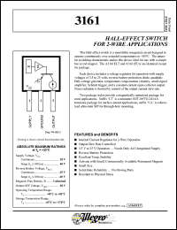 A3161EUA datasheet: Hall-effect switch for 2-wire applications A3161EUA