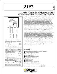 A3196LLT datasheet: Protected, high-temperature, hall-effect latch with active pull-down A3196LLT