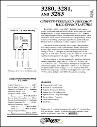 A3281ELT datasheet: Chopper-stabilized,precision hall-effect latch A3281ELT