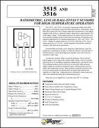 A3515EUA datasheet: Ratiometric,linear hall-effect sensor for high-temperature operation A3515EUA