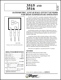 A3515LUA datasheet: Ratiometric,linear hall-effect sensor for high-temperature operation A3515LUA