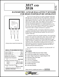 A3517SUA datasheet: Ratiometric,linear hall-effect sensor for high-temperature operation A3517SUA