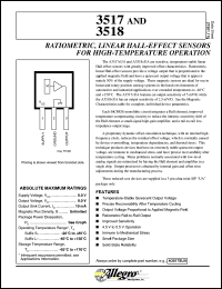 A3517LUA datasheet: Ratiometric,linear hall-effect sensor for high-temperature operation A3517LUA