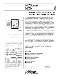 UDN3626M datasheet: Sensor/driver for brushless DC motors UDN3626M