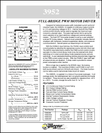 A3952SB datasheet: Full-bridge PWM motor driver A3952SB