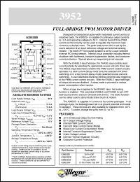 A3952SEB datasheet: Full-bridge PWM motor driver A3952SEB