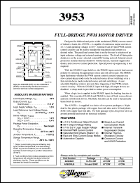 A3953SB datasheet: Full-bridge PWM motor driver A3953SB