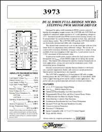 A3973SB datasheet: Dual DMOS full-bridge  microstepping PWM motor driver A3973SB