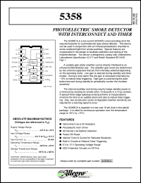 A5358CA datasheet: Photoelectric smoke detector with interconnect and timer A5358CA